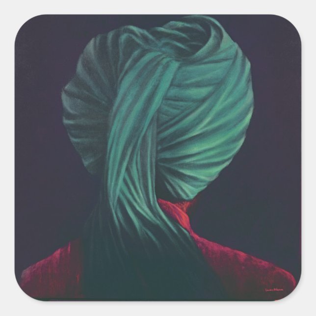 Green Turban Square Sticker (Front)