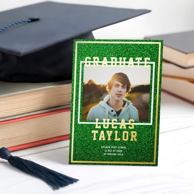 Green Turf Sports Grad Photo Foil Announcement (Creator Uploaded)