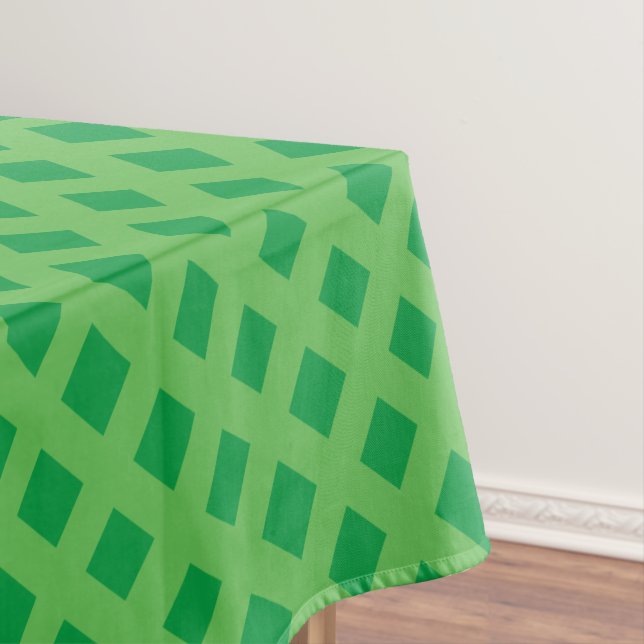 Green Turquoise Basketweave Lattice tone Tablecloth (In Situ)