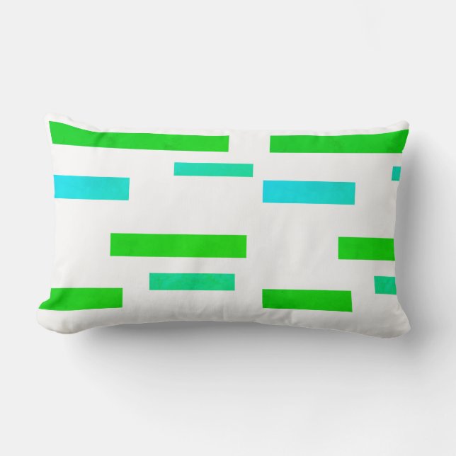 Green Turquoise Blue Blocks Abstract Throw Pillow (Front)