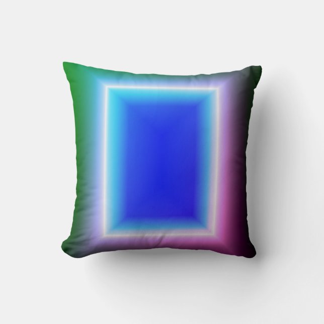 Green Turquoise Door Neon Illusion Effect Cushion (Front)