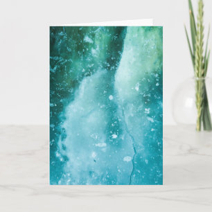 Green Turquoise Ice Art Photo Card
