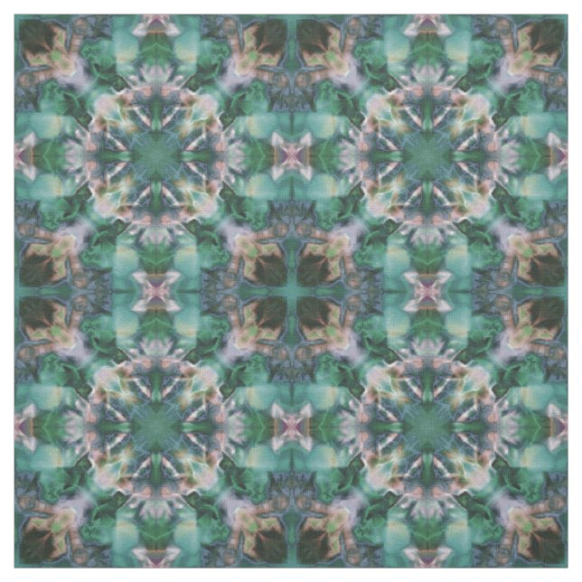 Green-turquoise ornament fabric (Swatch)