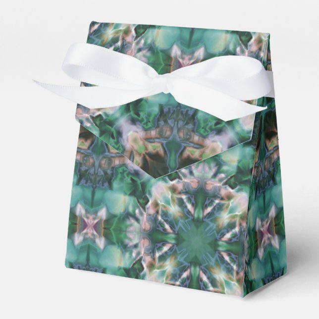 Green-turquoise ornament favour box (Front Side)