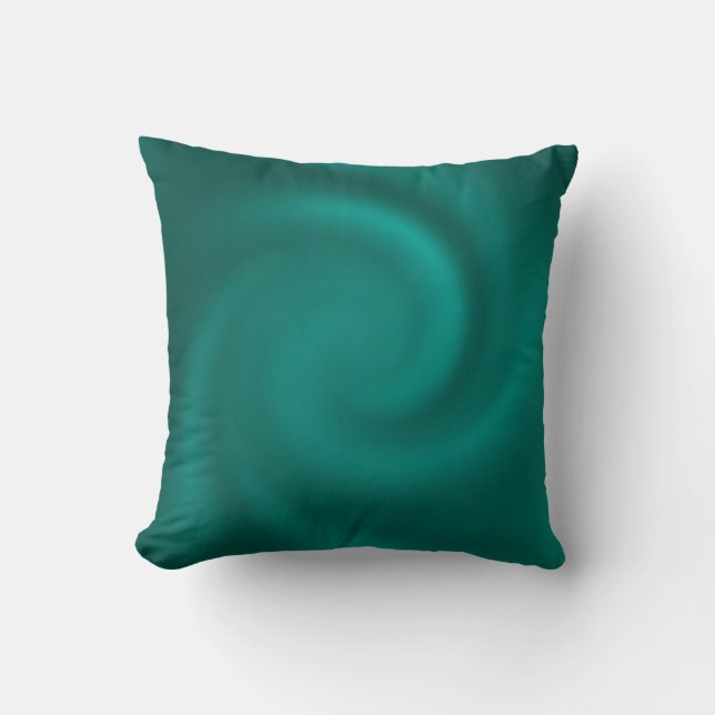 Green, turquoise spiral pattern. cushion (Front)