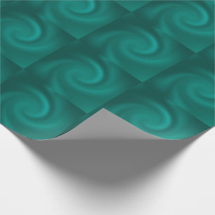 Green, turquoise spiral pattern. wrapping paper