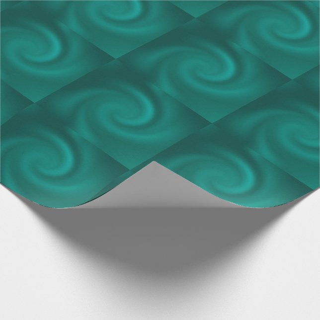 Green, turquoise spiral pattern. wrapping paper (Corner)