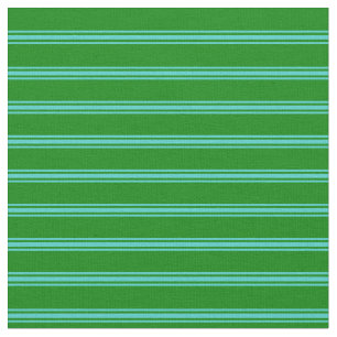 Green & Turquoise Striped Pattern Fabric