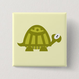 Green Turtle 15 Cm Square Badge