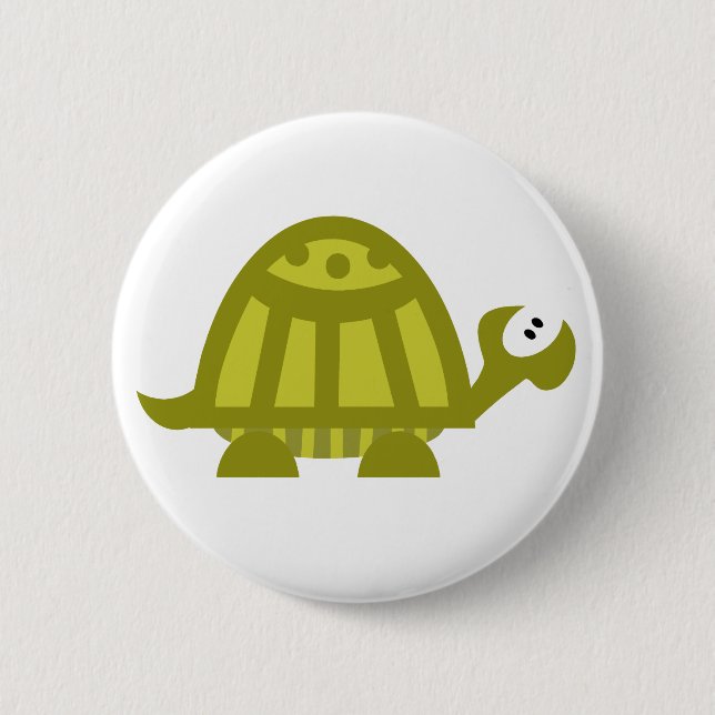 Green Turtle 6 Cm Round Badge (Front)
