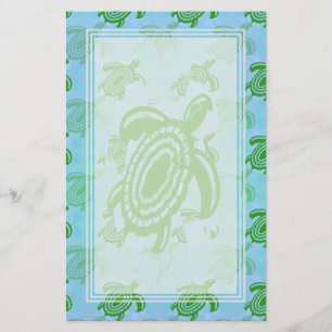 Green Turtle Blank Stationery