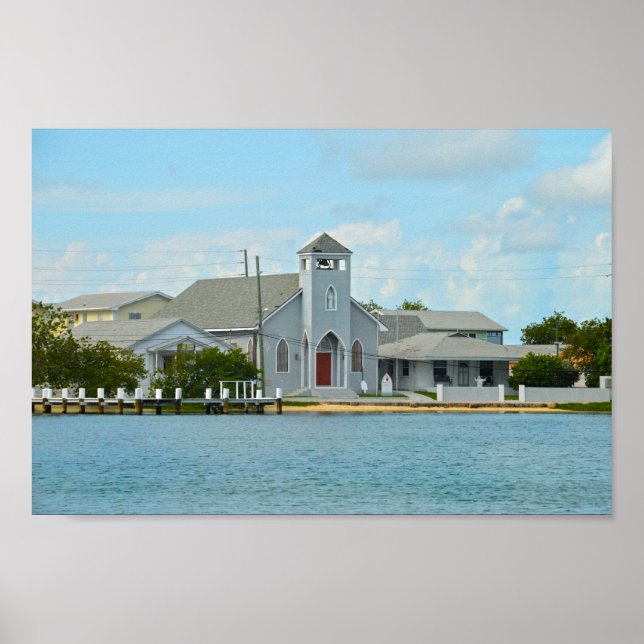 Green Turtle Cay Church, The Bahamas Poster (Front)