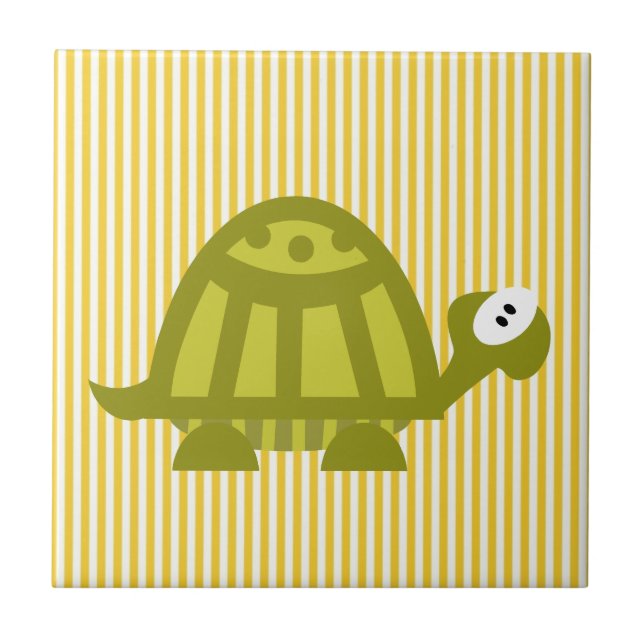 Green Turtle Ceramic Tile (Front)