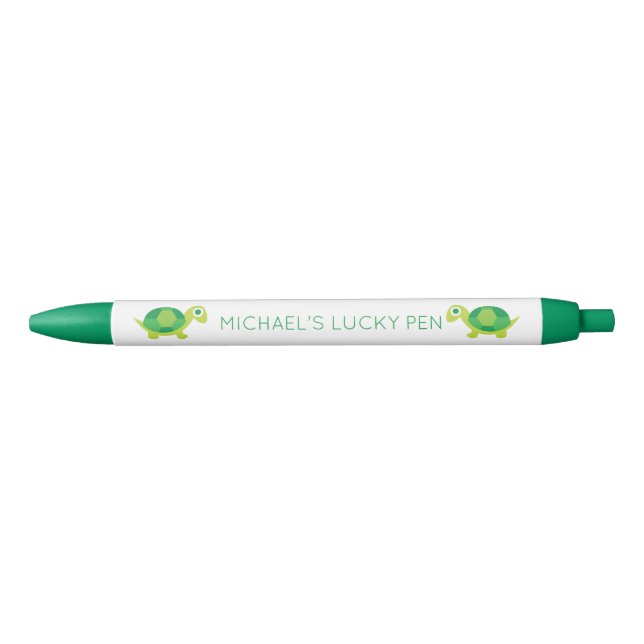Green Turtle Good Luck Charm Pen for Exams and  (Front)