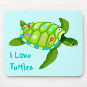 Green Turtle Mouse Pad