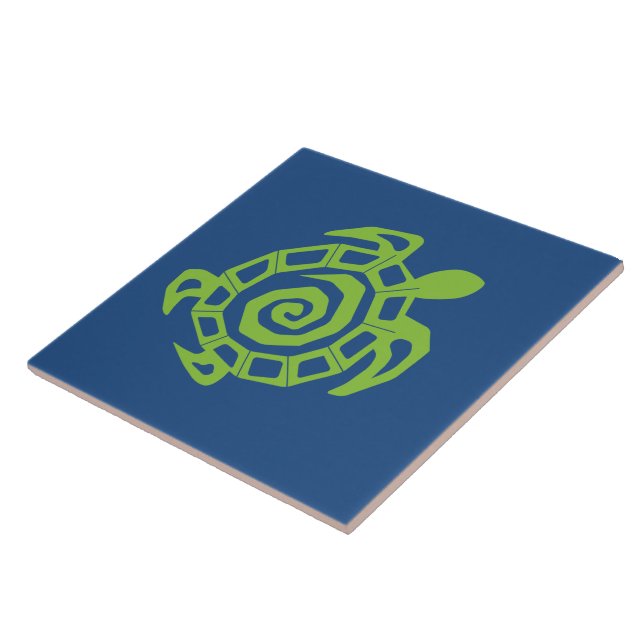 Green Turtle Pattern Ceramic Tile (Side)