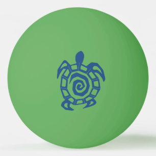 Green Turtle Pattern Ping Pong Ball