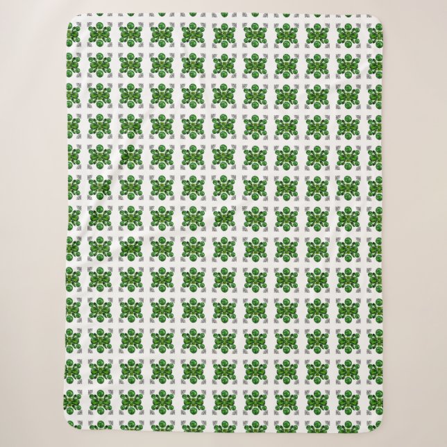 Green Turtle Pattern Sherpa Blanket (Front)
