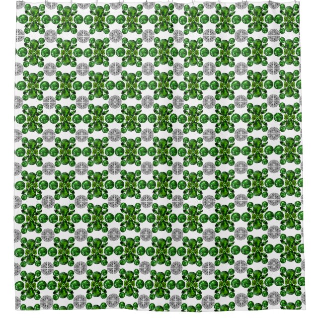 Green Turtle Pattern Shower Curtain (Front)