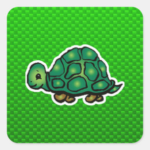 Green Turtle Square Sticker
