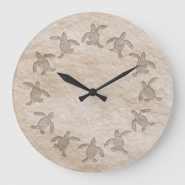Green Turtle Stone Pattern Wall Clock (Front)