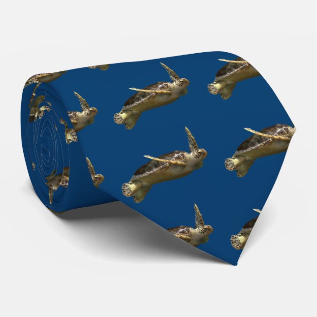 Green turtle tie (Rolled)
