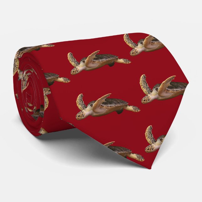 Green turtle tie (Rolled)