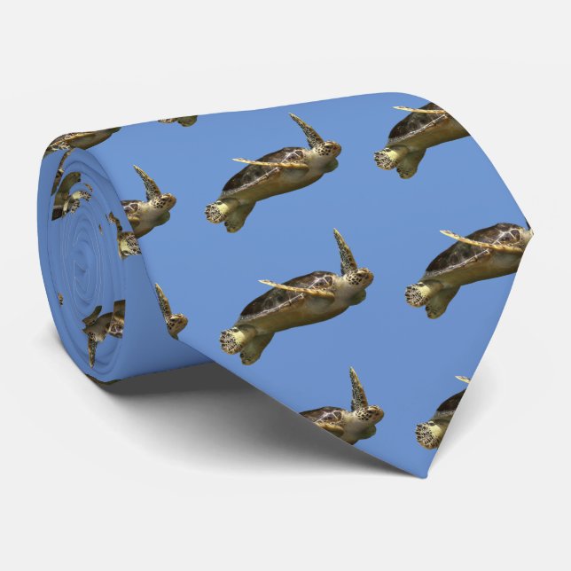 Green turtle tie (Rolled)