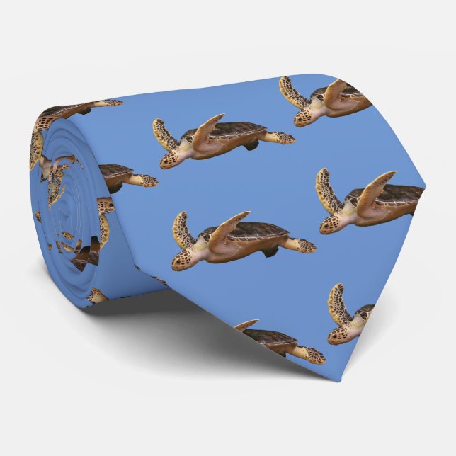 Green turtle tie (Rolled)