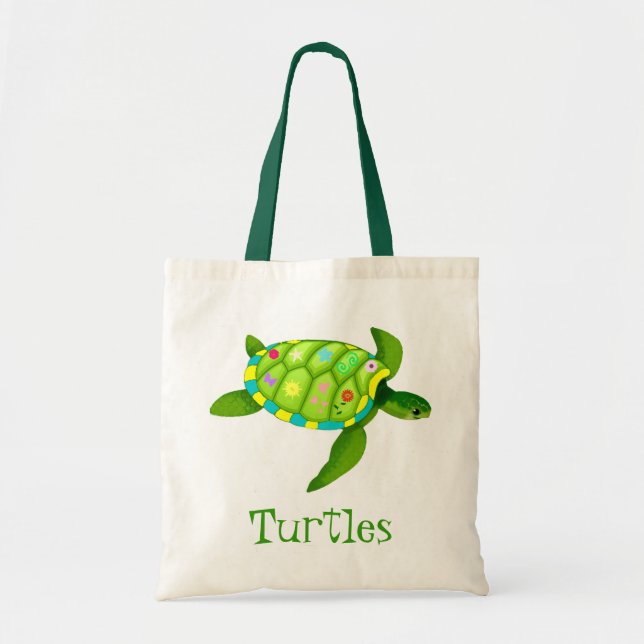 Green Turtle tote bag (Front)