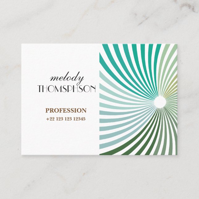 Green twirl  business card (Front)