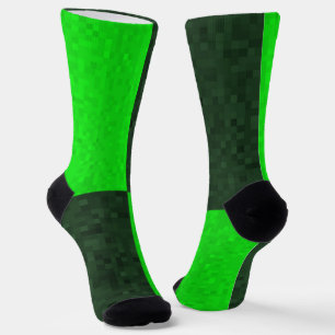 Green Two Toned Mosaic Squares, Socks