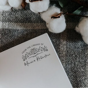 Green Typography Botanical From The Library Of Self-inking Stamp