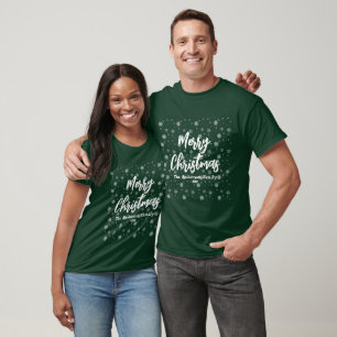 Green Typography Winter Modern Merry Christmas T-Shirt