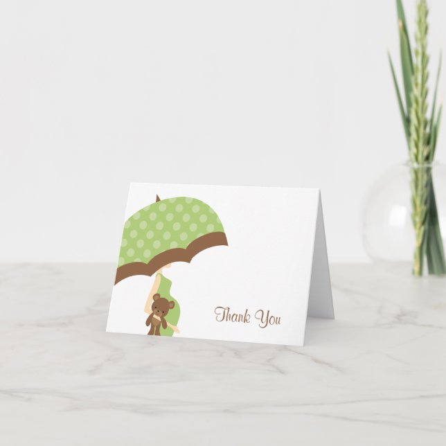 Green Umbrella Note Cards (Front)