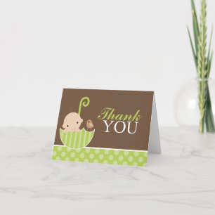 Green Umbrella Thank You Card