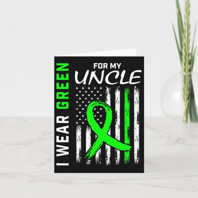 Green Uncle Kidney Disease Cerebral Palsy Awarenes Card (Front)