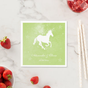 Green Unicorn Bridal Shower Napkin