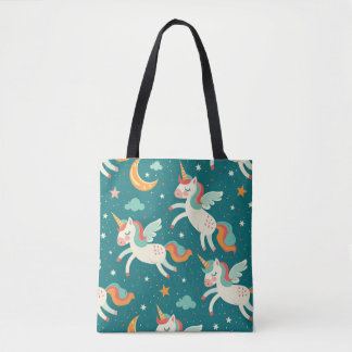 Green Unicorn for Kids Tote Bag