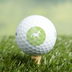 Green Unicorn Personalised Golf Balls