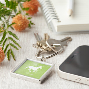 Green Unicorn Personalised Keychain