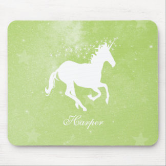 Green Unicorn Personalised Mouse Pad