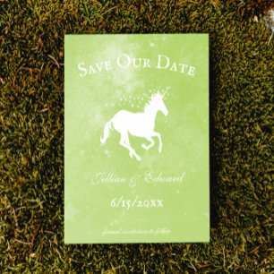 Green Unicorn Save The Date Announcement
