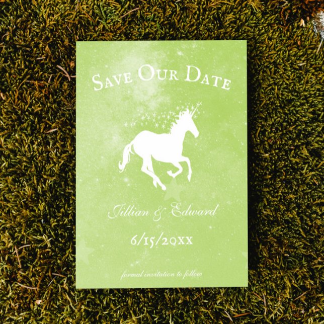 Green Unicorn Save The Date Announcement (Creator Uploaded)