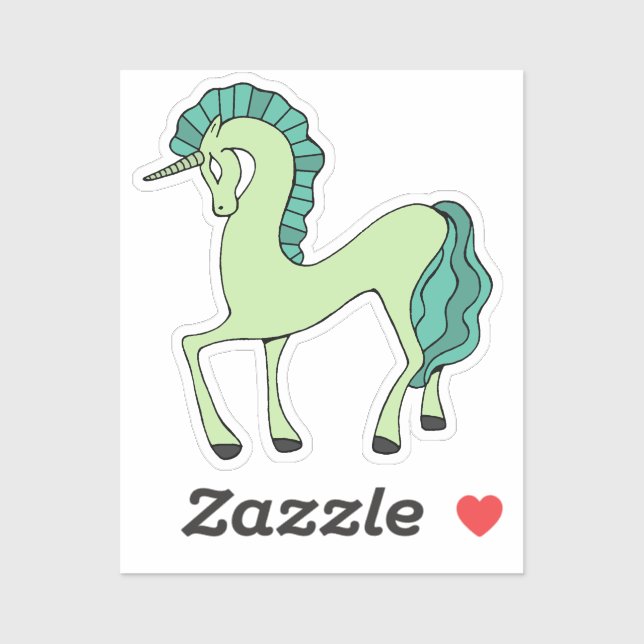 Green Unicorn Sticker (Sheet)