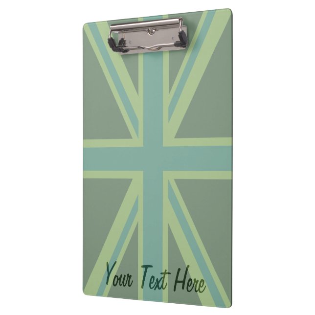Green Union Jack Flag Decor Clipboard (Left)