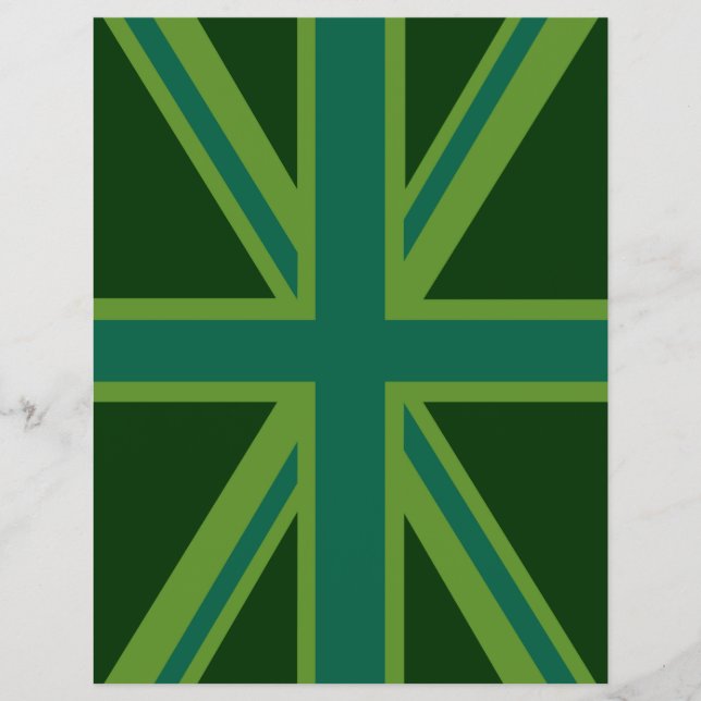 Green Union Jack Flag Decor Flyer (Front)