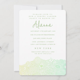 Green Unique Garden Scene Artist Birthday Party  Invitation