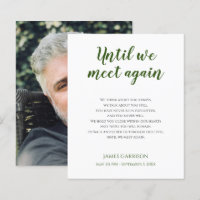 Green Until We Meet Again Memorial Poem with Photo