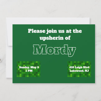 Green upsherin invitation